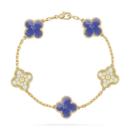 [Moco jewelrys]CLOVER 5 MOTIF BLUE VEINS BRACELET COLLECTION