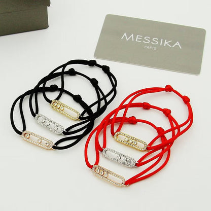 [moco jewelrys ]MK Care(s) pink cord pavé bracelet