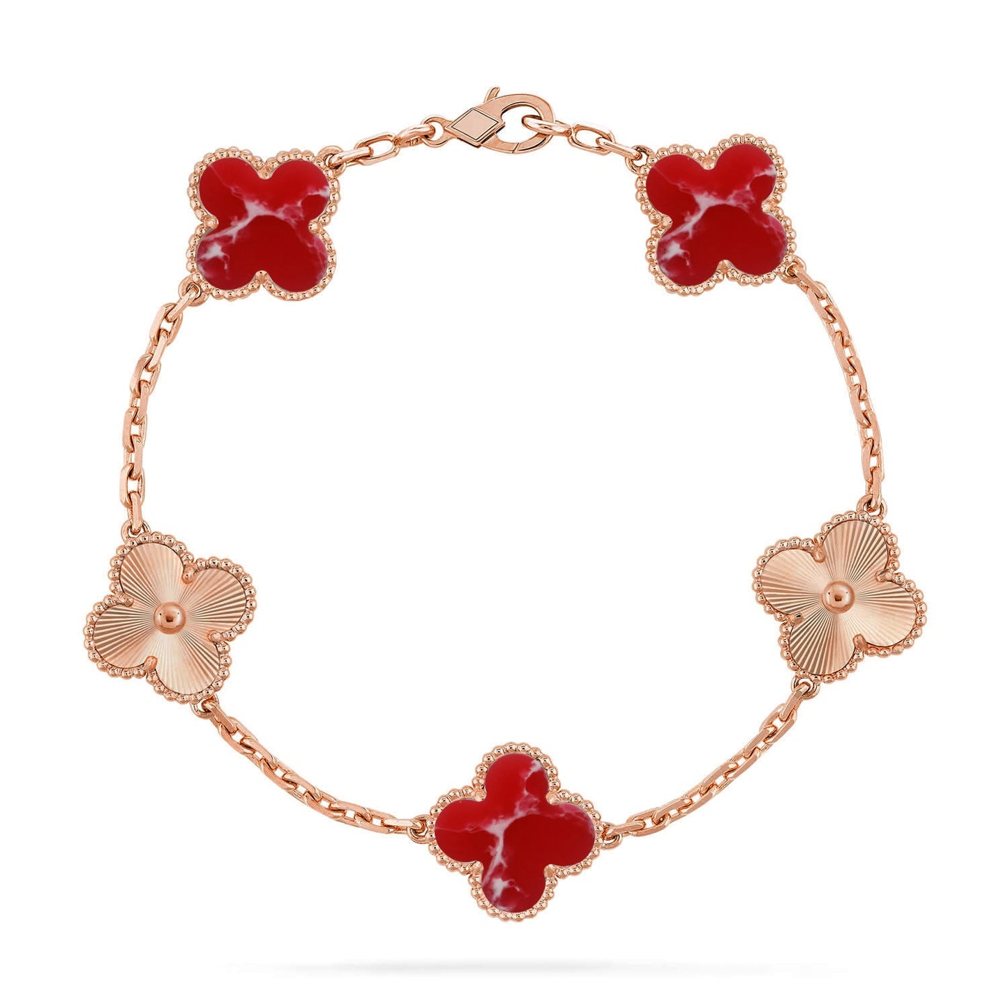 [Moco jewelrys]CLOVER 5 MOTIF RED PATTERN BRACELET COLLECTION