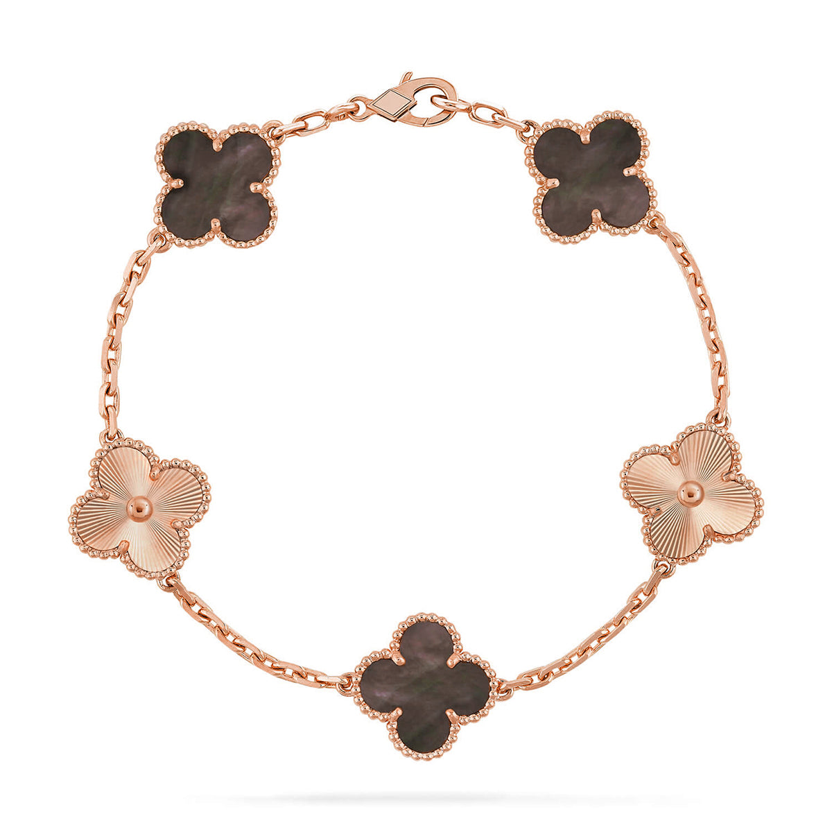 [Moco jewelrys] CLOVER 5 MOTIF GRAY MOP BRACELET COLLECTION