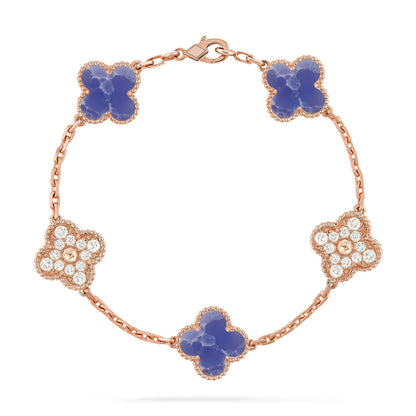 [Moco jewelrys]CLOVER 5 MOTIF BLUE VEINS BRACELET COLLECTION