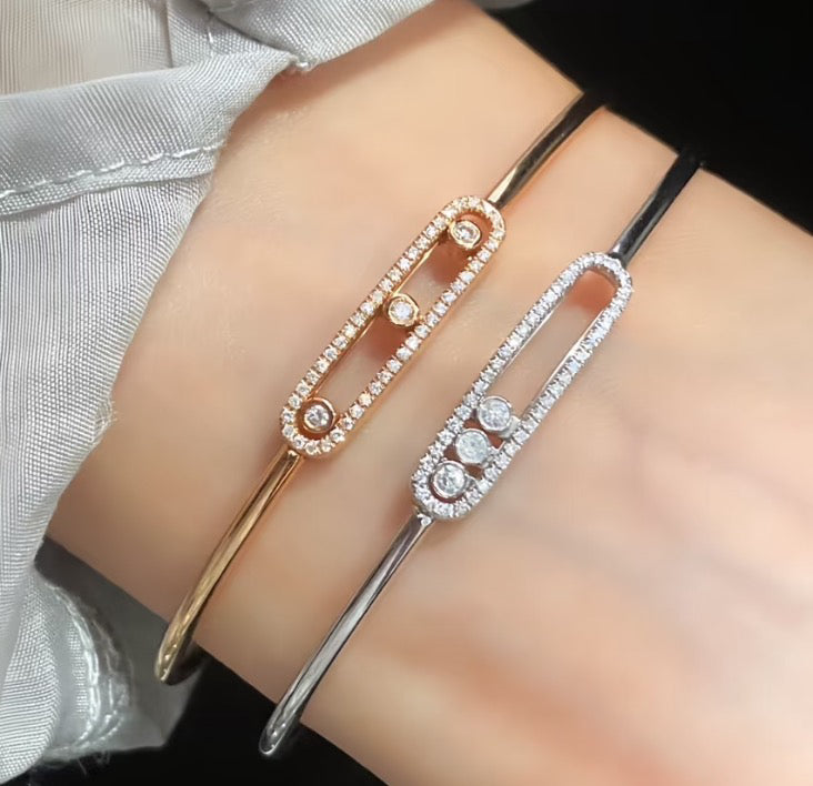 [moco jewelrys ]Move Pavé Diamond Bangle Bracelet M