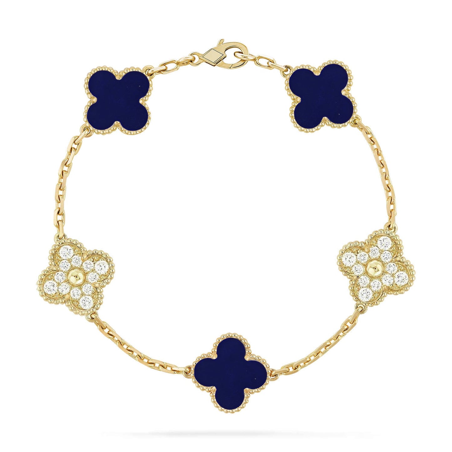 [Moco jewelrys]CLOVER 5 MOTIF LAPIS LAZULI BRACELET COLLECTION