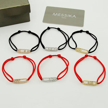 [moco jewelrys ]MK Care(s) pink cord pavé bracelet