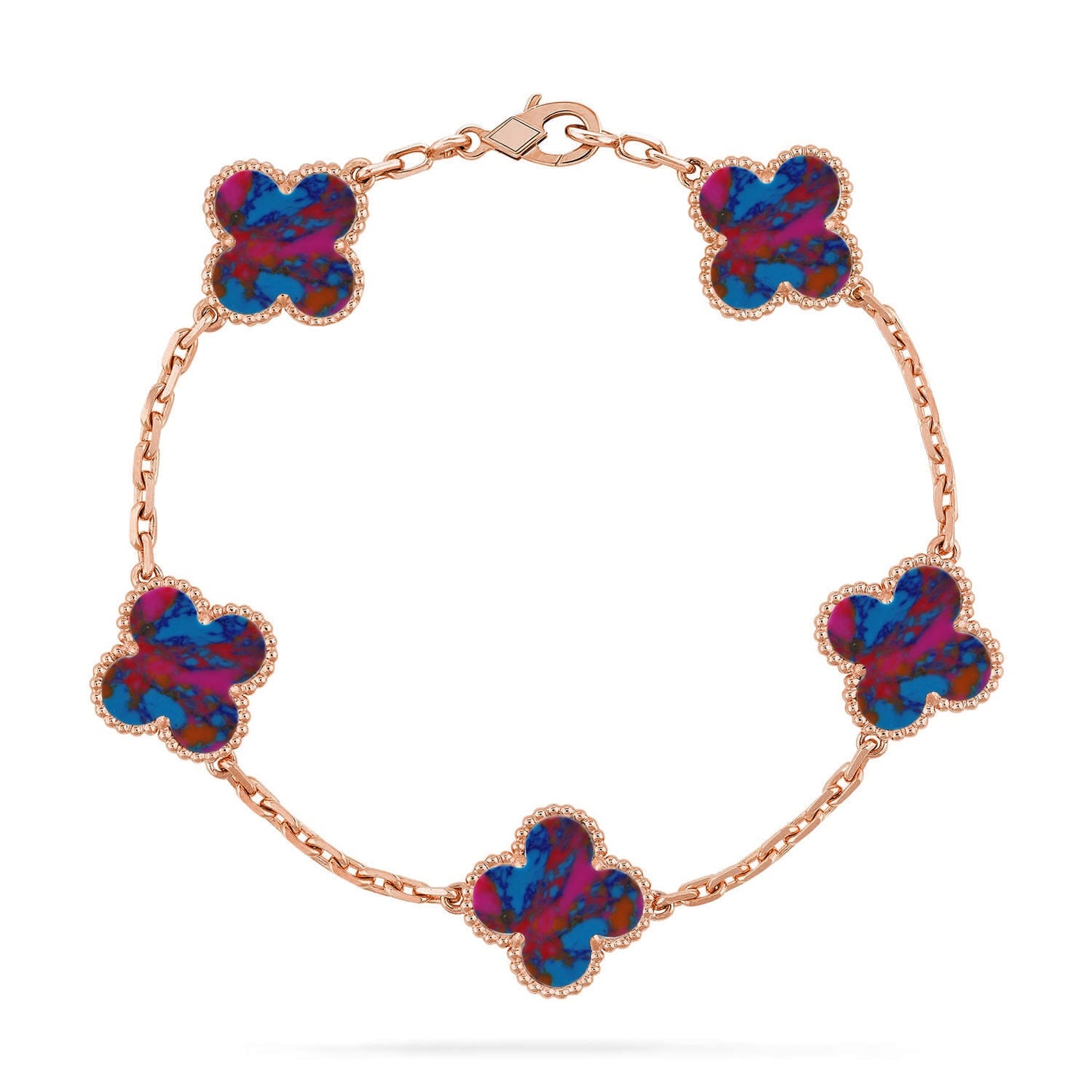 [Moco jewelrys]CLOVER 5 MOTIF COLOR GEMSTONES BRACELET COLLECTION