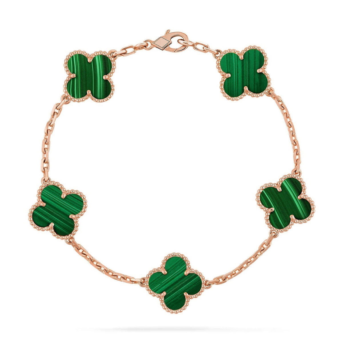 [Moco jewelrys] CLOVER 5 MOTIF MALACHITE BRACELET COLLECTION