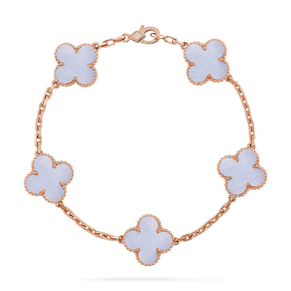 [Moco jewelrys] CLOVER 5 MOTIF PURPLE CHALCEDONY BRACELET COLLECTION