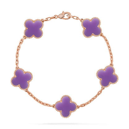 [Moco jewelrys]CLOVER 5 MOTIF LIGHT PURPLE BRACELET COLLECTION