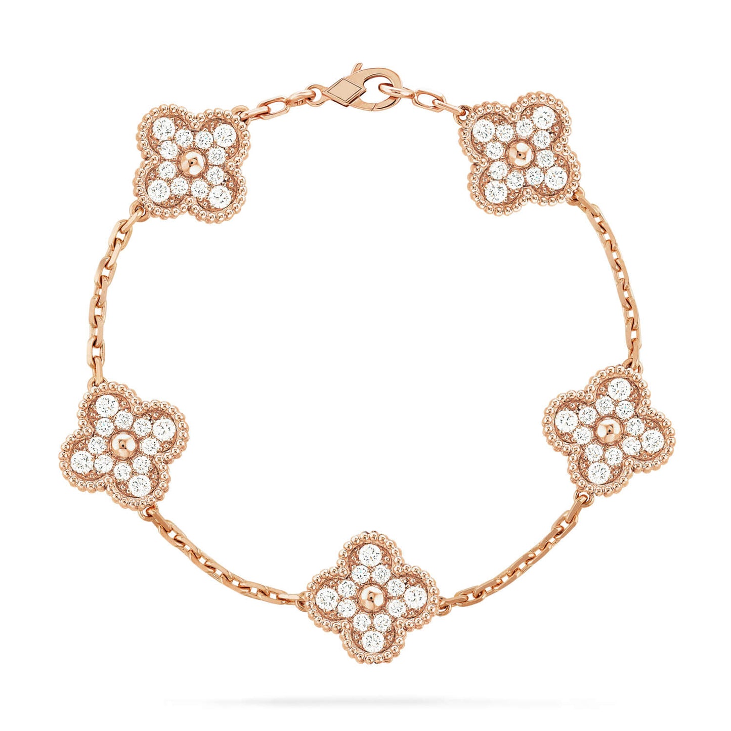 [Moco jewelrys] CLOVER 5 MOTIF FULL DIAMOND BRACELET COLLECTION