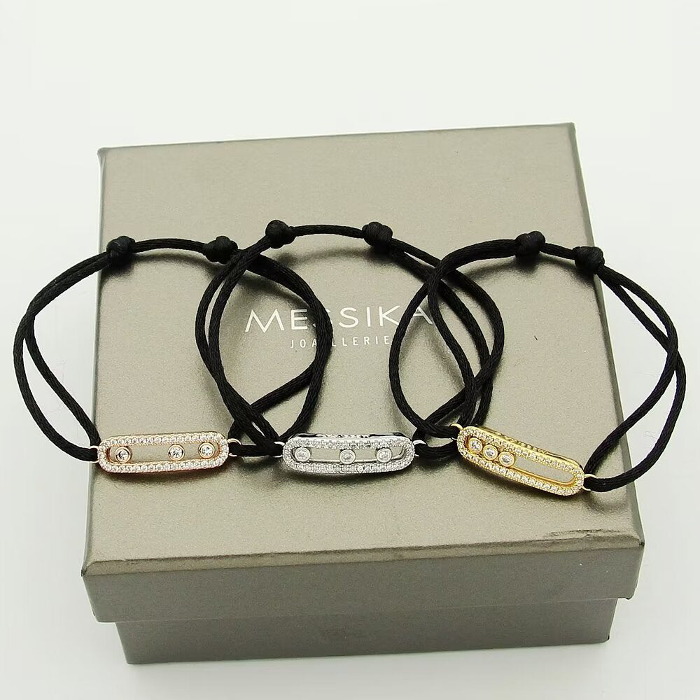 [moco jewelrys ]MK Care(s) pink cord pavé bracelet