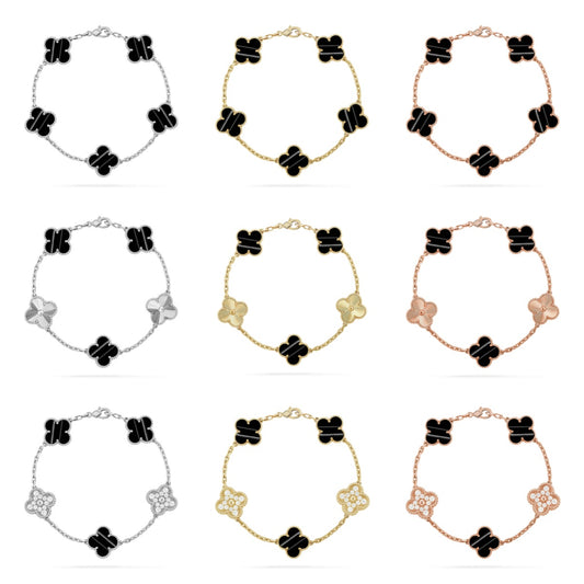 [Moco jewelrys] CLOVER 5 MOTIF PULSAR STONE BRACELET COLLECTION