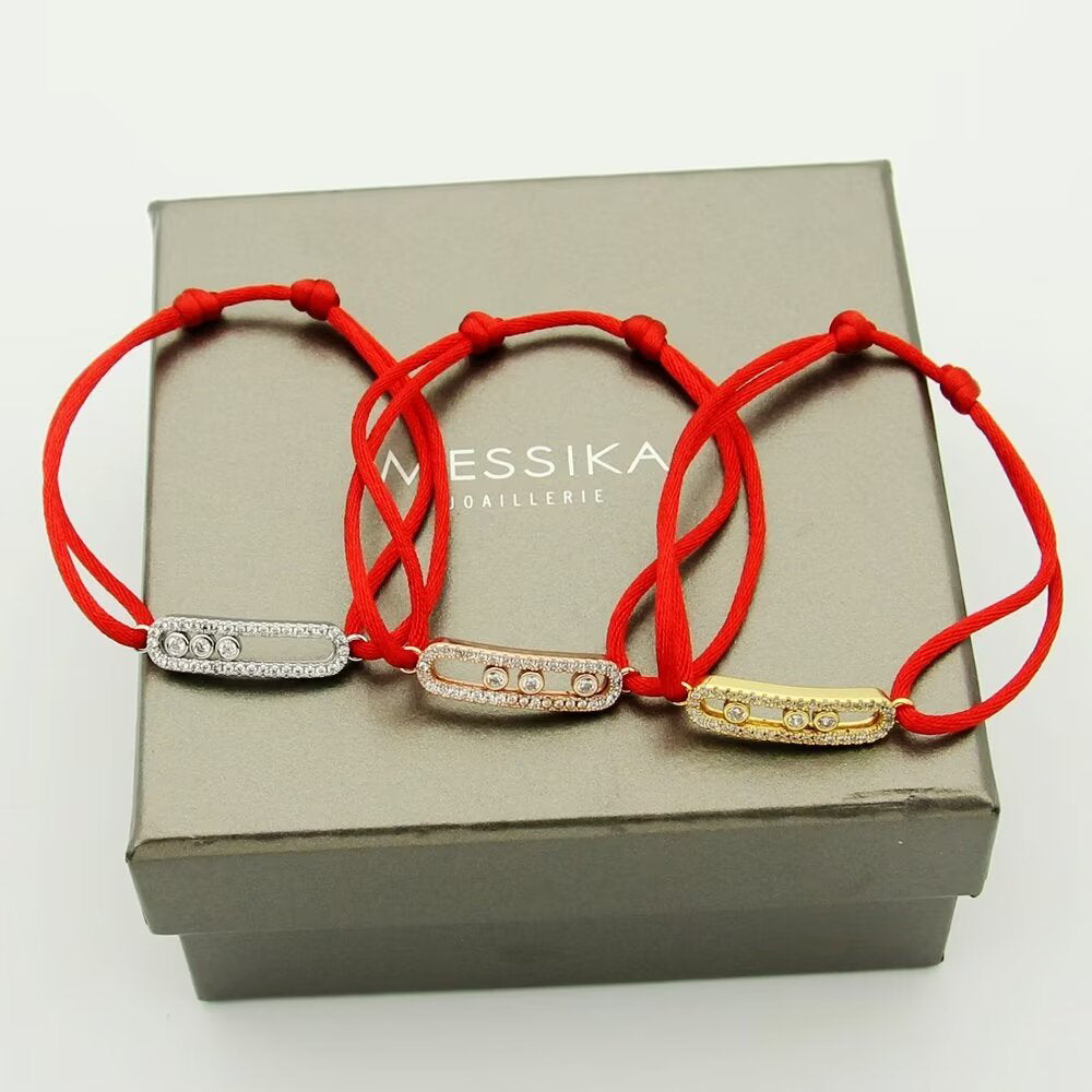 [moco jewelrys ]MK Care(s) pink cord pavé bracelet
