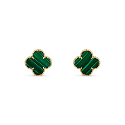 [moco jewelrys]CLOVER MINI 9.5MM MALACHITE  EARRINGS
