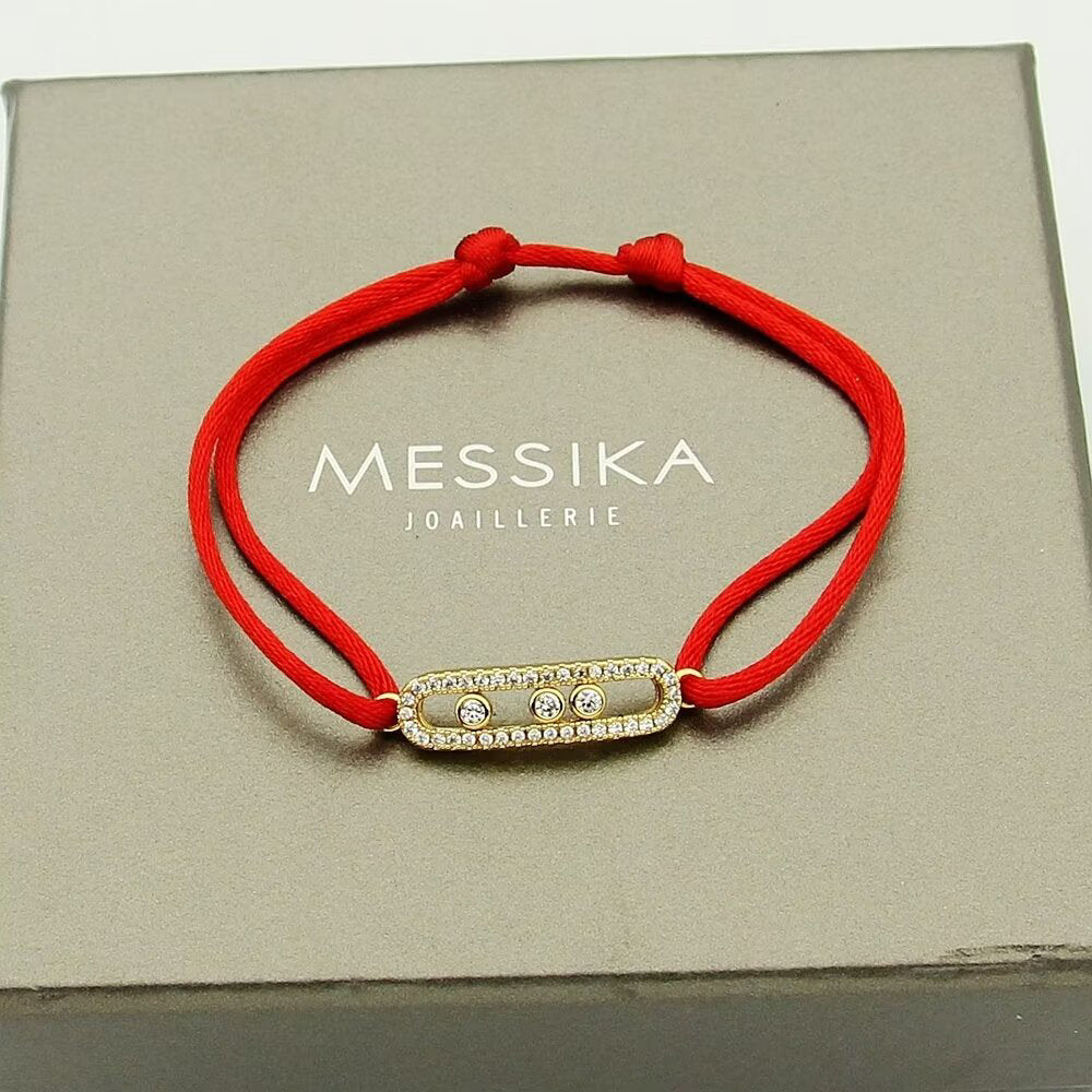 [moco jewelrys ]MK Care(s) pink cord pavé bracelet