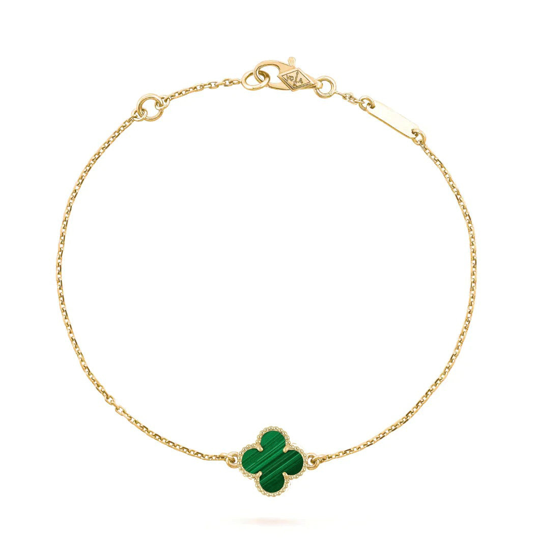 [moco jewelrys]CLOVER BRACELET MALACHITE 1 MOTIF