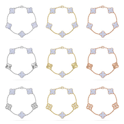 [Moco jewelrys] CLOVER 5 MOTIF PURPLE CHALCEDONY BRACELET COLLECTION