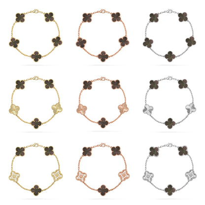 [Moco jewelrys] CLOVER 5 MOTIF GRAY MOP BRACELET COLLECTION