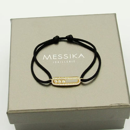 [moco jewelrys ]MK Care(s) pink cord pavé bracelet