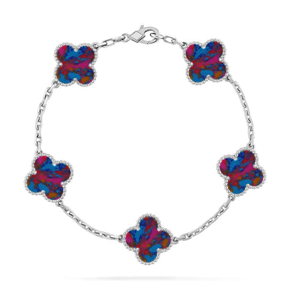 [Moco jewelrys]CLOVER 5 MOTIF COLOR GEMSTONES BRACELET COLLECTION
