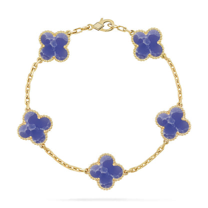 [Moco jewelrys]CLOVER 5 MOTIF BLUE VEINS BRACELET COLLECTION