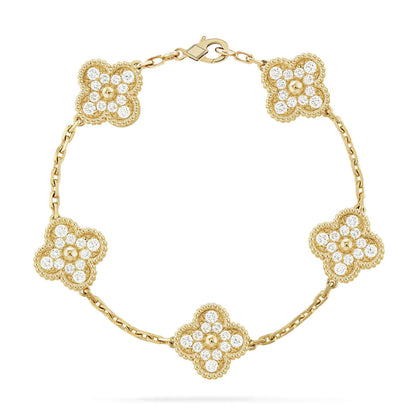 [Moco jewelrys] CLOVER 5 MOTIF FULL DIAMOND BRACELET COLLECTION