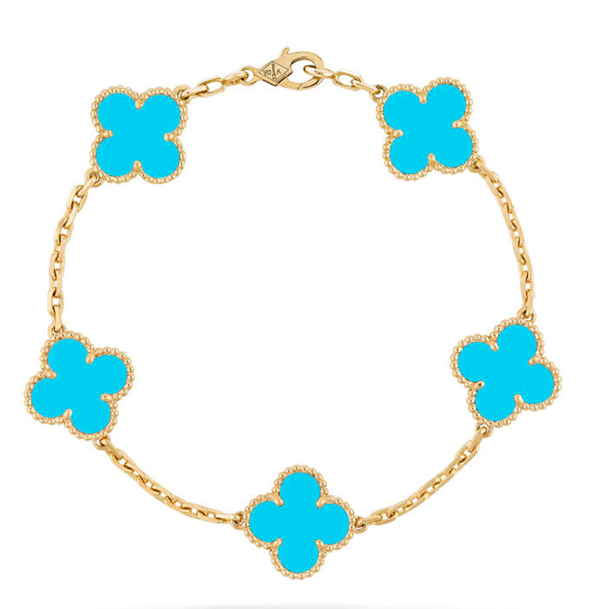 [Moco jewelrys] CLOVER 5 MOTIF TURQUOISE BRACELET COLLECTION