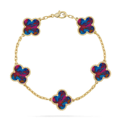 [Moco jewelrys]CLOVER 5 MOTIF COLOR GEMSTONES BRACELET COLLECTION