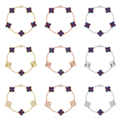 [Moco jewelrys]CLOVER 5 MOTIF COLOR GEMSTONES BRACELET COLLECTION