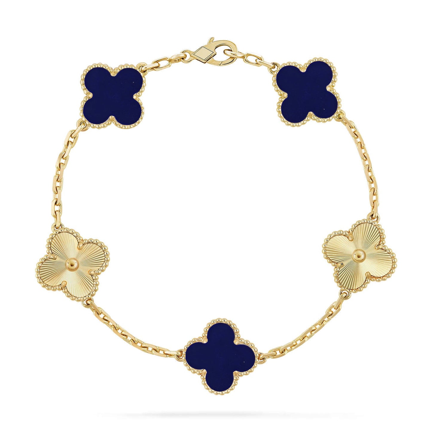 [Moco jewelrys]CLOVER 5 MOTIF LAPIS LAZULI BRACELET COLLECTION