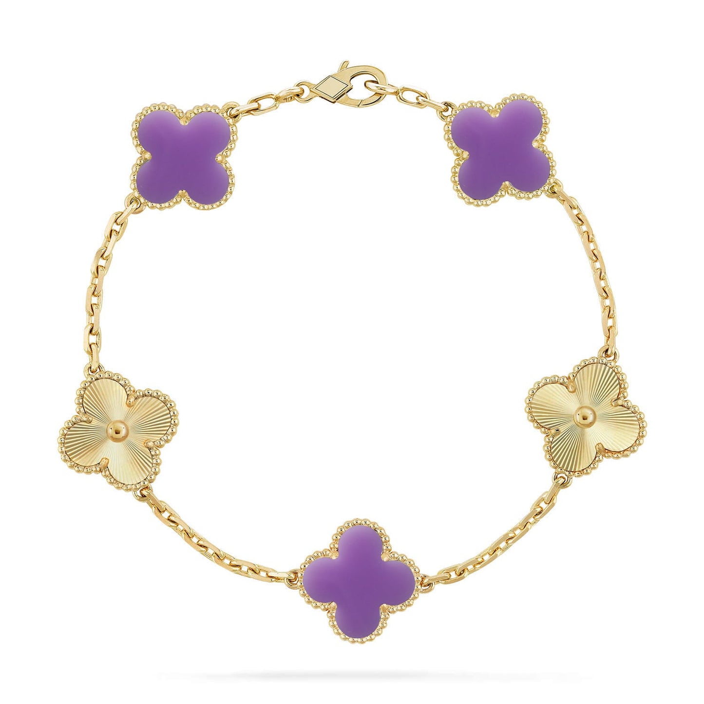 [Moco jewelrys]CLOVER 5 MOTIF LIGHT PURPLE BRACELET COLLECTION