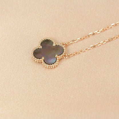 [moco jewelrys]CLOVER 15MM  GRAY MOTHER OF PEARL NECKLACE