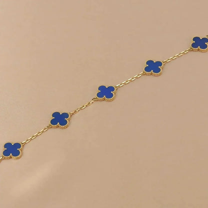 [Moco jewelrys] CLOVER 5 MOTIF BLUE AGATE BRACELET COLLECTION