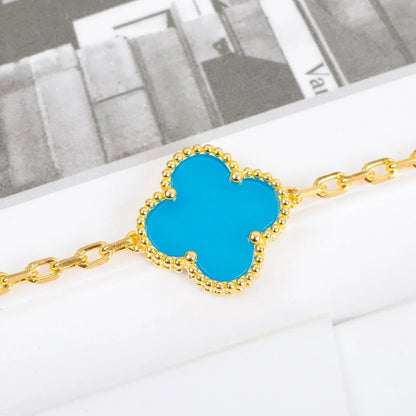 [Moco jewelrys] CLOVER 5 MOTIF TURQUOISE BRACELET COLLECTION