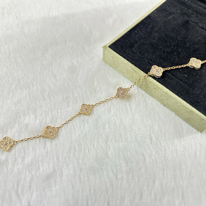 [Moco jewelrys]CLOVER 6 MOTIF DIAMOND BRACELET