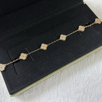 [Moco jewelrys]CLOVER 6 MOTIF DIAMOND BRACELET
