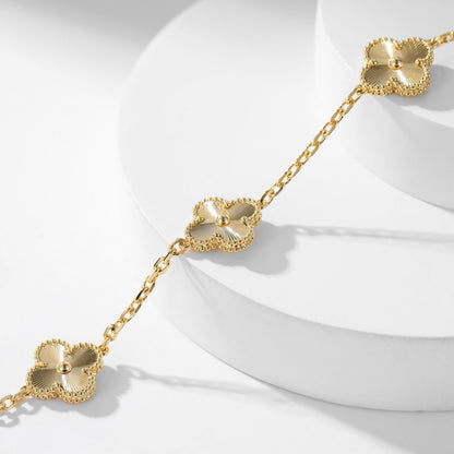 [moco jewelrys]CLOVER 10 MOTIFS LASER NECKLACE
