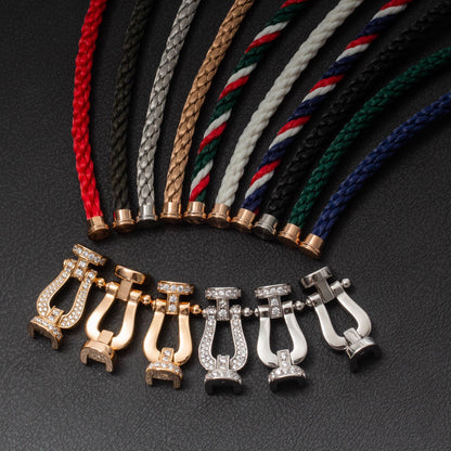 [moco jewelrys]FORCE LARGE HORSESHOE HALF DIAMOND BRACELET ROSE GOLD