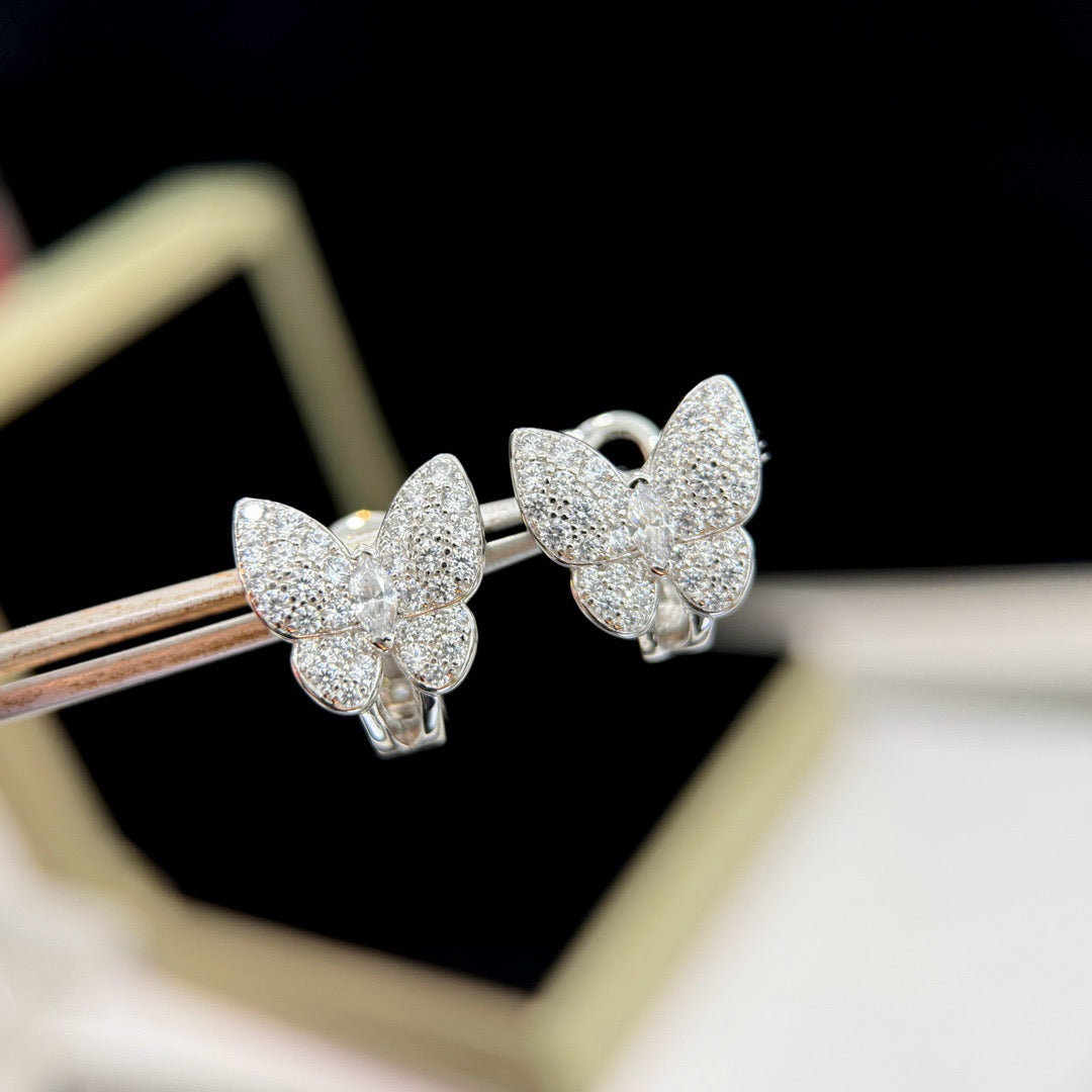 [moco jewelrys]BUTTERFLY ALL DIAMOND EARRINGS
