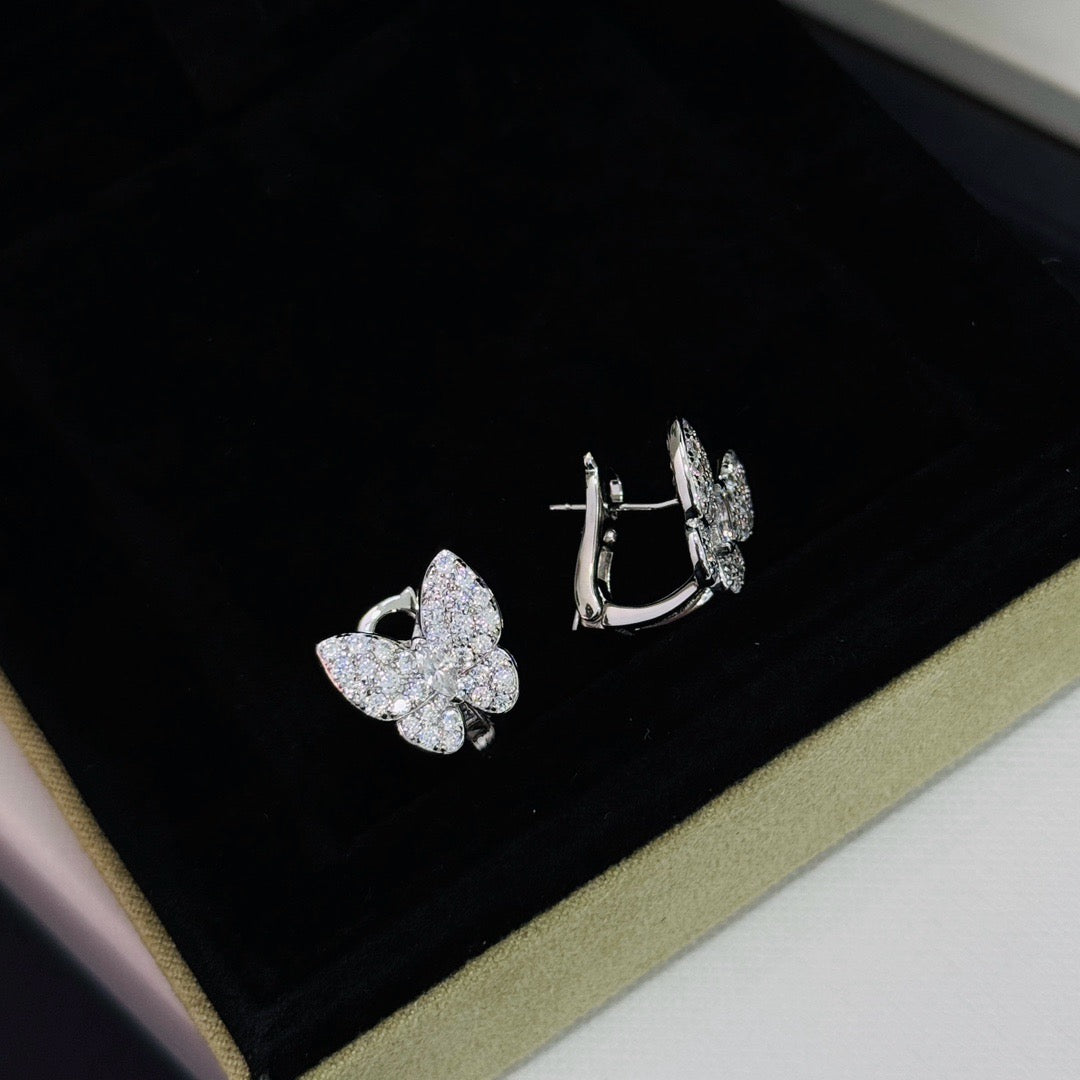 [moco jewelrys]BUTTERFLY ALL DIAMOND EARRINGS