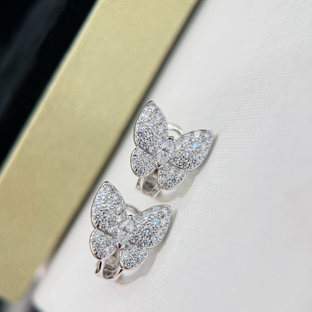 [moco jewelrys]BUTTERFLY ALL DIAMOND EARRINGS