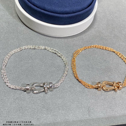 [moco jewelrys]FORCE SMALL HORSESHOE  DIAMOND CHAIN ROPE BRACELET