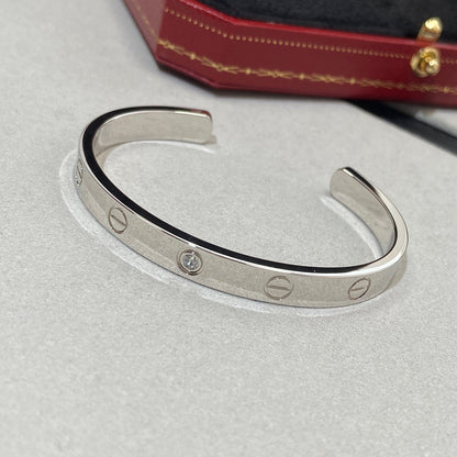 [moco jewelrys]LOVE BRACELET 6.1MM 1 DIAMOND OPEN CUFF