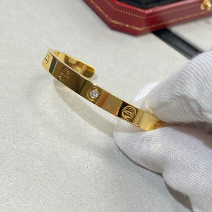 [moco jewelrys]LOVE BRACELET 6.1MM 1 DIAMOND OPEN CUFF