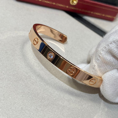 [moco jewelrys]LOVE BRACELET 6.1MM 1 DIAMOND OPEN CUFF