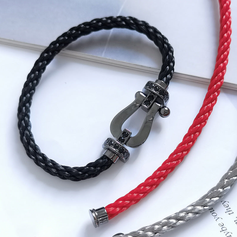 [moco jewelrys]FORCE LARGE SERIES HORSESHOE BLACK SAMURAI BRACELET