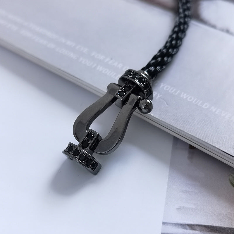 [moco jewelrys]FORCE LARGE SERIES HORSESHOE BLACK SAMURAI BRACELET