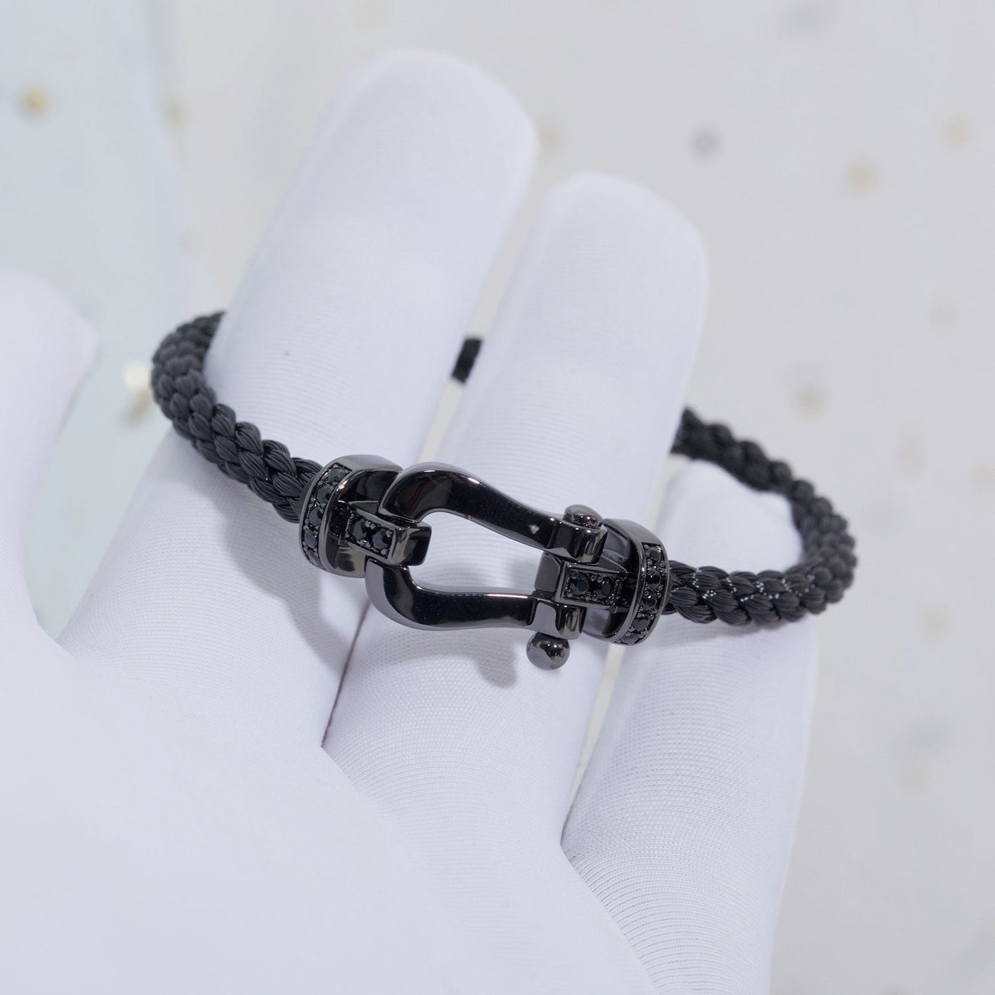 [moco jewelrys]FORCE LARGE SERIES HORSESHOE BLACK SAMURAI BRACELET