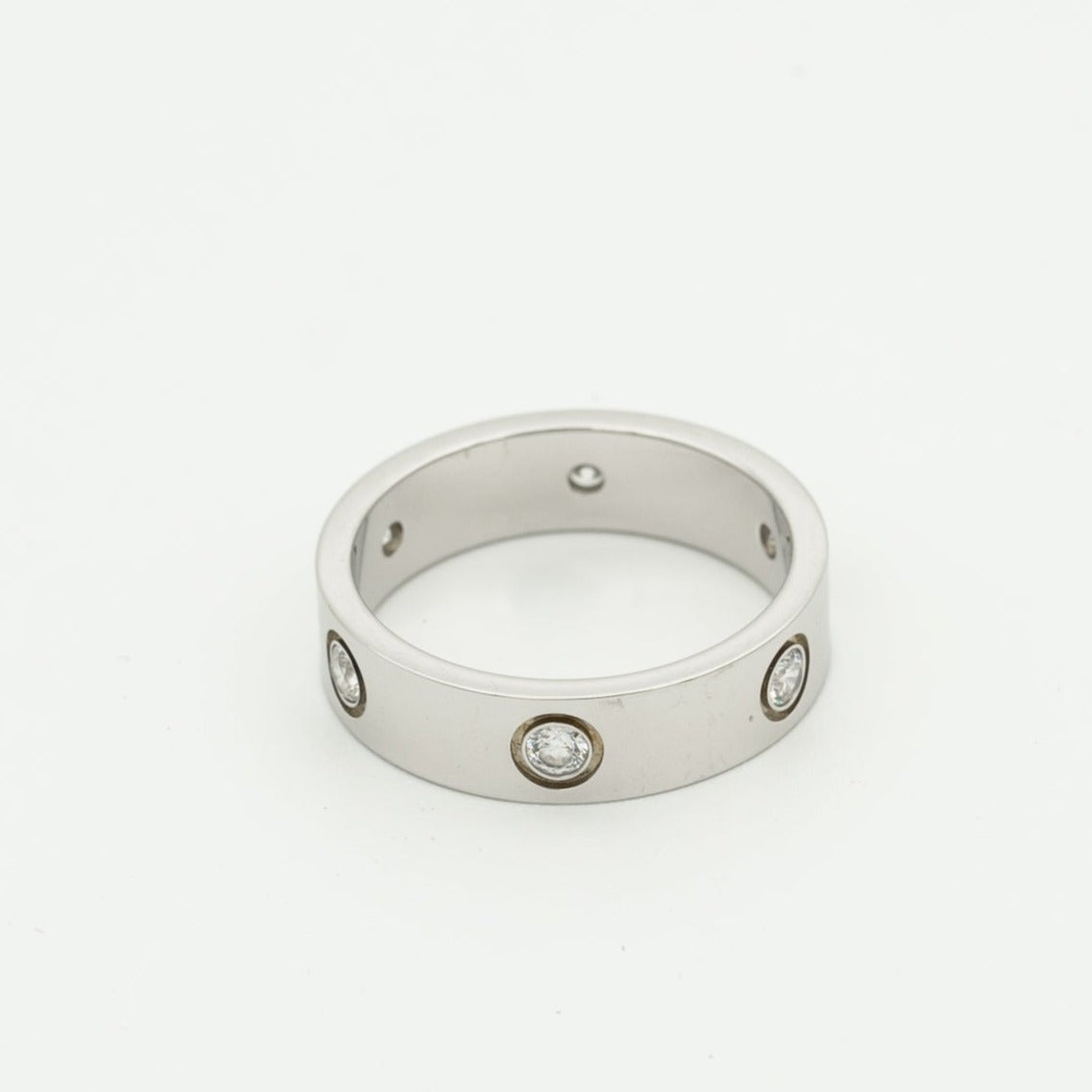 [moco jewelrys]LOVE RING 5.5MM 6 DIAMONDS SILVER