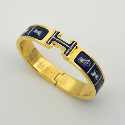 [moco jewelrys]H BRACELET BLUE CERAMIC
