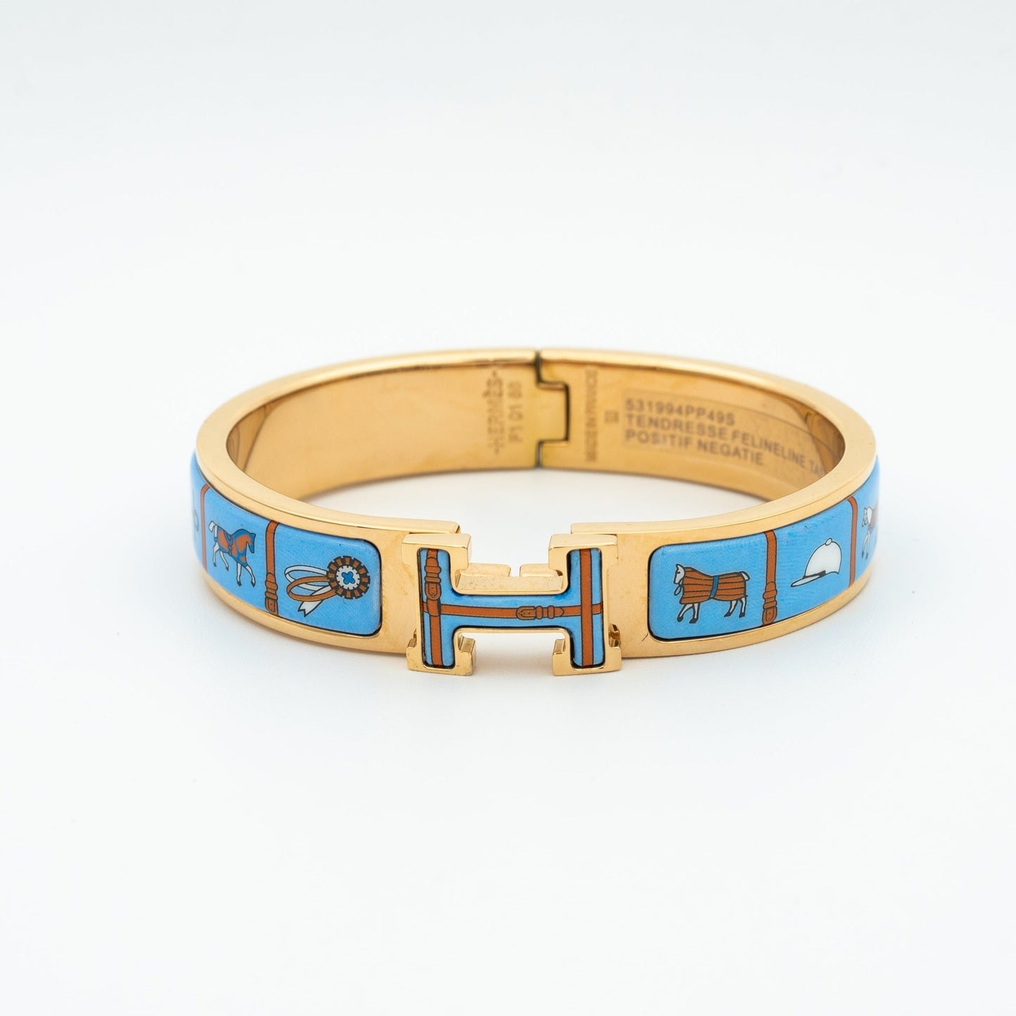 [moco jewelrys]H PINK GOLD BRACELET BLUE CERAMIC